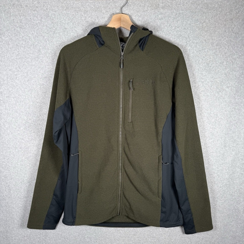 Rab Jacket Mens Medium Green Capacitor Hoody Fleece Hoodie Full Zip Outdoor
